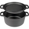 Cast iron pot with a pan, 5 L + 1 L  - 1 ['pot and pan', ' 2 in 1', ' cast iron pot', ' cast iron pan', ' cast iron pan', ' set of cast iron cookware', ' for cooking', ' frying', ' baking', ' for the fire', ' grill pan']