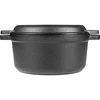 Cast iron pot with a pan, 5 L + 1 L - 5 ['pot and pan', ' 2 in 1', ' cast iron pot', ' cast iron pan', ' cast iron pan', ' set of cast iron cookware', ' for cooking', ' frying', ' baking', ' for the fire', ' grill pan']