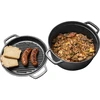 Cast iron pot with a pan, 5 L + 1 L - 13 ['pot and pan', ' 2 in 1', ' cast iron pot', ' cast iron pan', ' cast iron pan', ' set of cast iron cookware', ' for cooking', ' frying', ' baking', ' for the fire', ' grill pan']