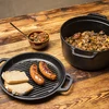 Cast iron pot with a pan, 5 L + 1 L - 16 ['pot and pan', ' 2 in 1', ' cast iron pot', ' cast iron pan', ' cast iron pan', ' set of cast iron cookware', ' for cooking', ' frying', ' baking', ' for the fire', ' grill pan']
