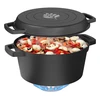 Cast iron pot with a pan, 5 L + 1 L - 7 ['pot and pan', ' 2 in 1', ' cast iron pot', ' cast iron pan', ' cast iron pan', ' set of cast iron cookware', ' for cooking', ' frying', ' baking', ' for the fire', ' grill pan']