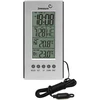 Electronic indoor/outdoor thermometer , clock , silver colour  - 1 