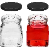 Four Corners - 120 ml twist-off jar Ø53 with a black lid, 6 pcs - 5 ['jars for preserves', ' 120 mL jars', ' jars with twist-off lids', ' jars with safety button lids', ' set of jars', ' preserve jars', ' jars with colourful lids', ' colourful lids', ' jam jars', ' jars for seasonings', ' jar', ' jar with lid']