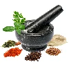 Granite mortar with pestle, 10cm - 4 ['Granite mortar', ' mortar with piston', ' stone mortar', ' mortar of stone', ' kitchen mortar', ' mortar for herbs']