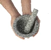 Granite mortar with pestle, 13cm - 4 ['Granite mortar', ' mortar with piston', ' stone mortar', ' mortar of stone', ' kitchen mortar', ' mortar for herbs']