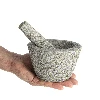 Granite mortar with pestle, 13cm - 5 ['Granite mortar', ' mortar with piston', ' stone mortar', ' mortar of stone', ' kitchen mortar', ' mortar for herbs']