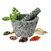 Granite mortar with pestle, 13cm - 6 ['Granite mortar', ' mortar with piston', ' stone mortar', ' mortar of stone', ' kitchen mortar', ' mortar for herbs']