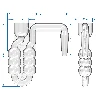 Horizontal airlock - shatterproof - 4 ['airlock for demijohns', ' airlock for jars', ' airlock', ' side-mounted airlock']