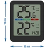 Indoor electronic thermometer, black - 9 ['electronic thermometer', ' thermometer for measuring humidity', ' wireless thermometer', ' black thermometer', ' thermometer with magnet', ' stylish thermometer', ' indoor thermometer', ' which thermometer for home', ' modern indoor thermometer', ' practical thermometer', ' how to check air comfort level']
