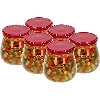 “Inverted Amphora” 500 ml twist-off jar with Ø82/6 maroon lid - 3 ['jar', ' amphora jar', ' 500 ml jar', ' set of jars', ' glass jars', ' jars for preserves', ' jars for beauty products', ' jars 6 pieces', ' glass jar', ' jars for jams', ' jars for fruit preserves', ' jars for marmalades', ' jars for meat preserves', ' jars for jars', ' jars for beauty products']