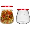 “Inverted Amphora” 500 ml twist-off jar with Ø82/6 maroon lid - 6 ['jar', ' amphora jar', ' 500 ml jar', ' set of jars', ' glass jars', ' jars for preserves', ' jars for beauty products', ' jars 6 pieces', ' glass jar', ' jars for jams', ' jars for fruit preserves', ' jars for marmalades', ' jars for meat preserves', ' jars for jars', ' jars for beauty products']
