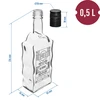 Klasztorna bottle 0.5 L, with screw cap, "Bimber" print - 12 pcs - 8 ['bottle for infusion liqueur', ' bottles with print', ' moonshine', ' infusion liqueur bottle', ' vodka bottle', ' bottle for vodka', ' decorative bottle', ' 500 ml bottle', ' glass bottle', ' wedding bottle', ' for rustic table']