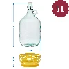 Lady demijohn 5 L with a mechanical closure and a plastic basket - 10 