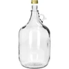 Lady demijohn 5 L with a screw cap, without a basket (white glass, golden screw cap) - 2 