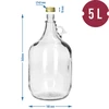 Lady demijohn 5 L with a screw cap, without a basket (white glass, golden screw cap) - 6 