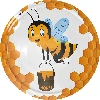 Maja honey twist off lid dia. 82/6 - 10 pcs  - 1 ['honey lid', ' honey jar', ' Maja bee', ' honey storage accessories', ' honey storage', ' decorations for jars', ' beekeeping decorations', ' honey cap', ' decorative jar lid']