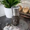Manual salt and pepper grinder, 13 cm, glass - 6 ['manual grinder', ' pepper mill', ' ground pepper', ' ground salt', ' peppercorns', ' ceramic grinders', ' glass mill']