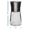 Manual salt and pepper grinder, 13 cm, glass - 4 ['manual grinder', ' pepper mill', ' ground pepper', ' ground salt', ' peppercorns', ' ceramic grinders', ' glass mill']