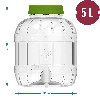 Multi-functional jar with small tap 5 L - 6 ['PET jar', ' plastic jar', ' jar made of plastic', ' multi-purpose jar', ' shatterproof jar', ' jar with tap', ' jar with small tap', ' lemonade jar', ' jar with lid and stopper', ' 5 L jar', ' lemonade', ' citronade', ' punch', ' decanting']