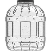 Multifunctional 10 L jar with black metal cap - 2 ['unbreakable jar', ' pet jar', ' plastic jar', ' metal screw cap jar', ' large 10 L jar', ' pickling jar', ' pickle jar', ' kimchi jar', ' multipurpose jar']