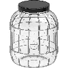 Multifunctional 3 L jar with black metal cap  - 1 ['unbreakable jar', ' pet jar', ' plastic jar', ' metal screw cap jar', ' 3 L large jar', ' pickling jar', ' pickle jar', ' kimchi jar', ' multipurpose jar']
