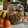 Multifunctional 3 L jar with black metal cap - 11 ['unbreakable jar', ' pet jar', ' plastic jar', ' metal screw cap jar', ' 3 L large jar', ' pickling jar', ' pickle jar', ' kimchi jar', ' multipurpose jar']