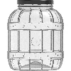 Multifunctional 3 L jar with black metal cap - 2 ['unbreakable jar', ' pet jar', ' plastic jar', ' metal screw cap jar', ' 3 L large jar', ' pickling jar', ' pickle jar', ' kimchi jar', ' multipurpose jar']