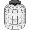 Multifunctional 5 L jar with black metal cap  - 1 ['unbreakable jar', ' pet jar', ' plastic jar', ' metal screw cap jar', ' 5 L large jar', ' pickling jar', ' pickle jar', ' kimchi jar', ' multi-purpose jar']