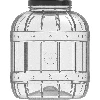 Multifunctional 5 L jar with black metal cap - 2 ['unbreakable jar', ' pet jar', ' plastic jar', ' metal screw cap jar', ' 5 L large jar', ' pickling jar', ' pickle jar', ' kimchi jar', ' multi-purpose jar']