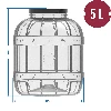 Multifunctional 5 L jar with black metal cap - 8 ['unbreakable jar', ' pet jar', ' plastic jar', ' metal screw cap jar', ' 5 L large jar', ' pickling jar', ' pickle jar', ' kimchi jar', ' multi-purpose jar']
