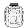 Multifunctional 8 L jar with black metal cap - 2 ['unbreakable jar', ' pet jar', ' plastic jar', ' metal screw cap jar', ' large 8 L jar', ' pickling jar', ' pickle jar', ' kimchi jar', ' multipurpose jar']