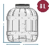 Multifunctional 8 L jar with black metal cap - 9 ['unbreakable jar', ' pet jar', ' plastic jar', ' metal screw cap jar', ' large 8 L jar', ' pickling jar', ' pickle jar', ' kimchi jar', ' multipurpose jar']
