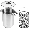 Multifunctional stock pot with basket - 2 ['tall pot for a pressure ham cooker', ' pressure ham cooker dishes', ' pressure ham cooker', ' pressure ham cooker pot', ' basket for vegetable cooking', ' basket for French fries', ' multi-purpose pot for scalding meat and processed meat']