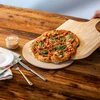 Pizza stone with spatula , round , 33x33 cm - 4 ['gift', ' stay at home', ' homemade pizza', ' for baking pizza', ' for serving pizza', ' even pizza baking', ' no burns', ' for baking bread']