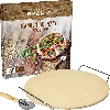 Pizza stone with stand and cutter, made of cordierite, round, 33 cm - 6 ['gift', ' homemade pizza', ' for baking pizza', ' for serving pizza', ' for baking bread', ' for baking buns']