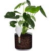 Plant watering globe, matt white, with a ceramic spike, 400 ml - 6 