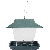 Plastic bird feeder - 19,5x14,5x18 cm, green  - 1 ['bird feeder', ' plastic bird feeder', ' winter bird feeding', ' green bird feeder']