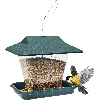 Plastic bird feeder - 19,5x14,5x18 cm, green - 6 ['bird feeder', ' plastic bird feeder', ' winter bird feeding', ' green bird feeder']