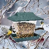 Plastic bird feeder - 19,5x14,5x18 cm, green - 8 ['bird feeder', ' plastic bird feeder', ' winter bird feeding', ' green bird feeder']