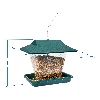 Plastic bird feeder - 19,5x14,5x18 cm, green - 7 ['bird feeder', ' plastic bird feeder', ' winter bird feeding', ' green bird feeder']