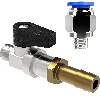 Plug connector + ball valve + stub pipe set  - 1 ['accessories for distillers', ' modular distillers', ' for head', ' for reflux']