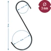 S-shaped hooks for smoking - 150 mm, Ø 3 mm, 5 pcs - 7 ['hook for smoking', ' hook for smoking meat', ' hook for smoking processed meat', ' hook for processed meat', ' smoking hooks', ' stainless hooks', ' S-shaped smoking hooks', ' hook set', ' hooks for smoker', ' hooks for meat drying', ' hooks for cheese', ' classic hooks', ' hooks with conical tip']