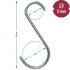 S-shaped hooks for smoking - 150 mm, Ø 5 mm, 5 pcs - 7 ['hook for smoking', ' hook for smoking meat', ' hook for smoking processed meat', ' hook for processed meat', ' smoking hooks', ' stainless hooks', ' S-shaped smoking hooks', ' hook set', ' hooks for smoker', ' hooks for meat drying', ' hooks for cheese', ' classic hooks', ' hooks with conical tip']