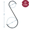 S-shaped hooks for smoking, sharpened - 150 mm, Ø 3 mm, 15 pcs - 7 ['hook for smoking', ' hook for smoking meat', ' hook for smoking processed meat', ' hook for processed meat', ' smoking hooks', ' stainless hooks', ' S-shaped smoking hooks', ' hook set', ' hooks for smoker', ' hooks for meat drying', ' hooks for cheese', ' classic hooks', ' hooks with conical tip']