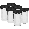 Straight jar 545 ml (fi 82) with black lid, 6 pcs  - 1 