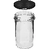 Straight jar 545 ml (fi 82) with black lid, 6 pcs - 4 