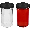 Straight jar 545 ml (fi 82) with black lid, 6 pcs - 5 