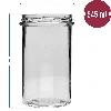 Straight jar 545 ml (fi 82) with black lid, 6 pcs - 6 