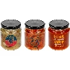 TO 580 ml fi 82 jar with colour print and black lid, 3pcs. - 3 ['Printed jar', ' for preserves', ' jar with inscriptions', ' decorative jar', ' jar with lid', ' 500 ml jar', ' decorative jar', ' black jar lids']