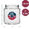 TO 580 ml fi 82 jar with colour print and black lid, 3pcs. - 6 ['Printed jar', ' for preserves', ' jar with inscriptions', ' decorative jar', ' jar with lid', ' 500 ml jar', ' decorative jar', ' black jar lids']
